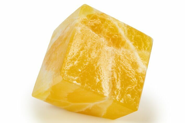 Polished Orange Honeycomb Calcite Cube - Utah #307824